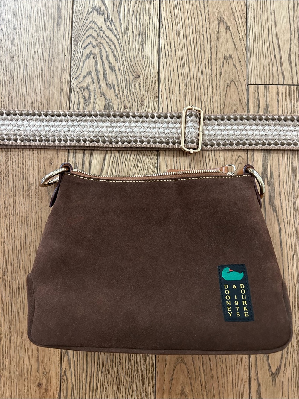 Dooney & Bourke Brown Suede Shoulder Bag Brand New - Picture 2 of 4